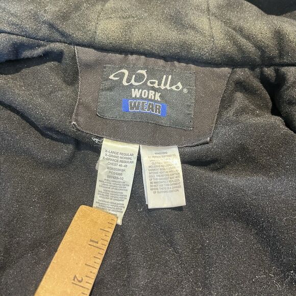 Walls Workwear Coat Black Mens XL Blanket Lined Hooded Canvas Jacket - Picture 11 of 16